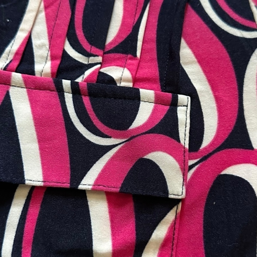 COCOMO 3X Navy Blue Pink Plus Size 3/4 sleeve women's Pintuck Blouse top s… - Picture 10 of 11